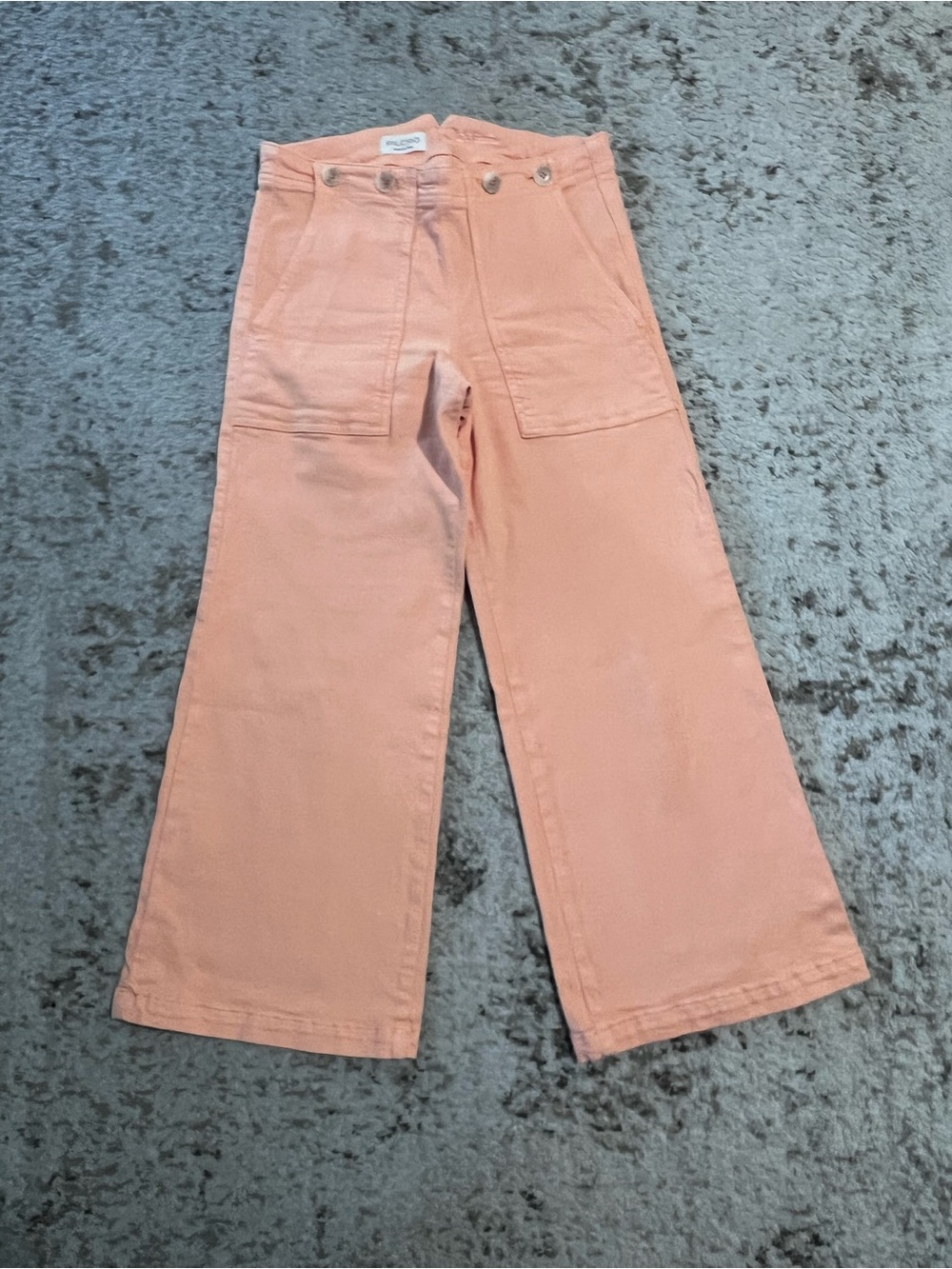 Anthropologie Pilcro The Kit Cropped Wide-Leg Utility Trousers Peach size 26 - Picture 7 of 15